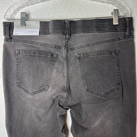 Liz Clairborne Grey Wash Mid Rise Denim stretch Jean - Picture 4 of 11